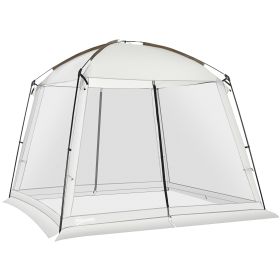 10'x10' Mesh Tent w/ 2 Doors Carry Bag and Breathable Walls, UV50+ Protection Screen House, Easy Setup and Pack, White