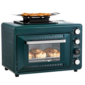 VEVOR Outdoor Oven, 2-in-1 Portable Gas Camping Stove Oven Combo, Adjustable Fire, 60-Minute Timer, Windproof, with Grill Shelf and Roasting Tray