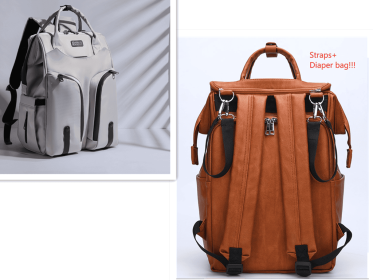 Mother And Baby Bag Back Milk Bag Mommy Bag Shoulders (Option: Grey set A)