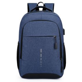 Oxford Cloth Backpack Casual Versatile Large Capacity Laptop Bag Daily Commuting Trend Backpack (Option: Blue)