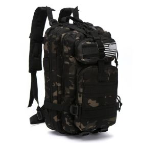 Outdoor Mountaineering Bag Tactical Leisure Bag Army Fan Travel Computer Bag Individual Soldier Package (Option: Black A CP)