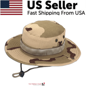 Wide Brim Sun Hat UV Protection Bucket Cap For Hiking Camping Fishing Safari Men (Hat Color: Boonie Khaki Camo)