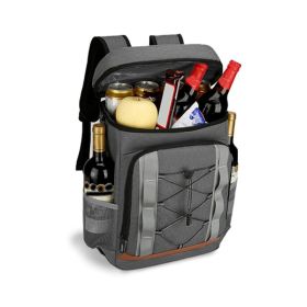 Insulated Cooler Backpack for Picnic Camping Beach Hiking Fishing Travel (Color: Gray, Type: Picnic Backpacks)