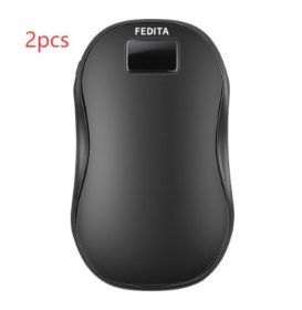 Large Capacity Double-sided Heating Digital Display USB Charging Portable Hand Warmer (Option: N20 Black-2PCS)