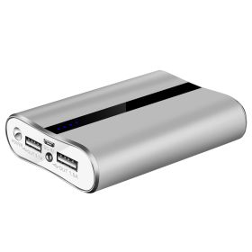 1Pc 12000mAh Portable Charger With Dual USB 3.1A Output Power Bank Ultra-Compact External Battery Pack Fast Charging (Option: 1Pc Silver)