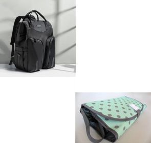 Mother And Baby Bag Back Milk Bag Mommy Bag Shoulders (Option: Black set)